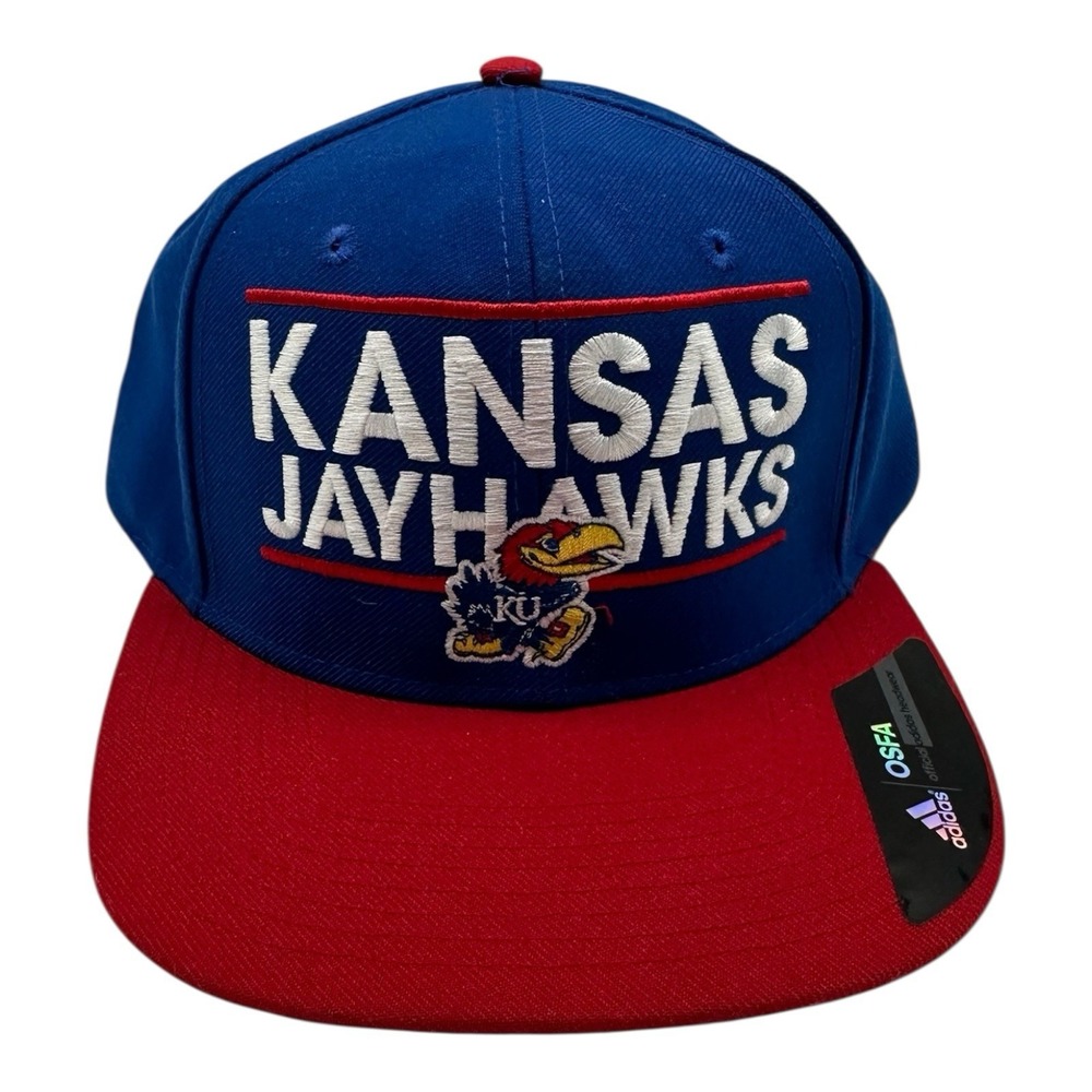Adidas Kansas Jayhawks Hat Cap Snapback Adjustable NCAA OSFA‎ Basketball NWT